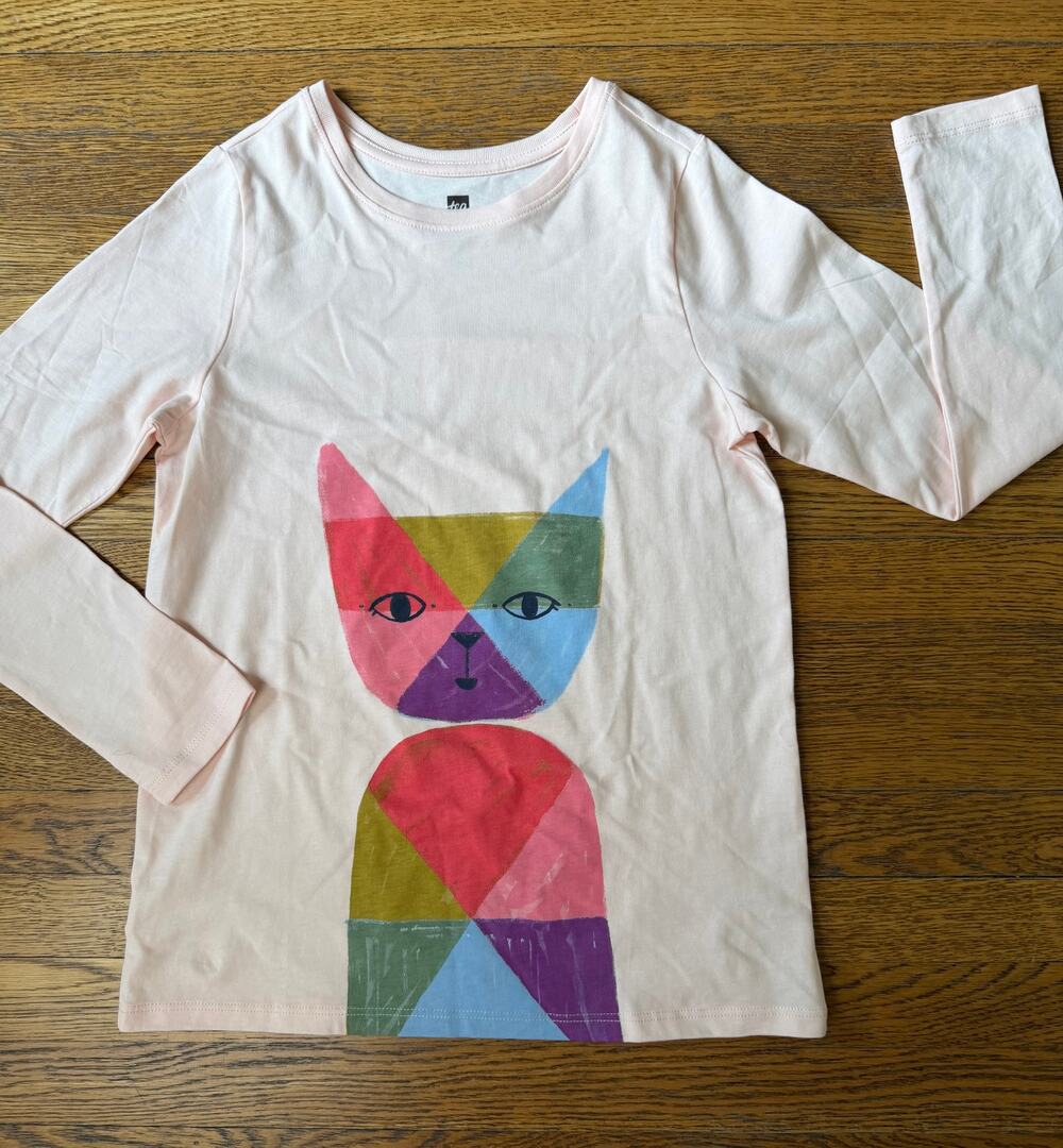 Tea Collection Girls' Cat Long Sleeve Shirt Size 12